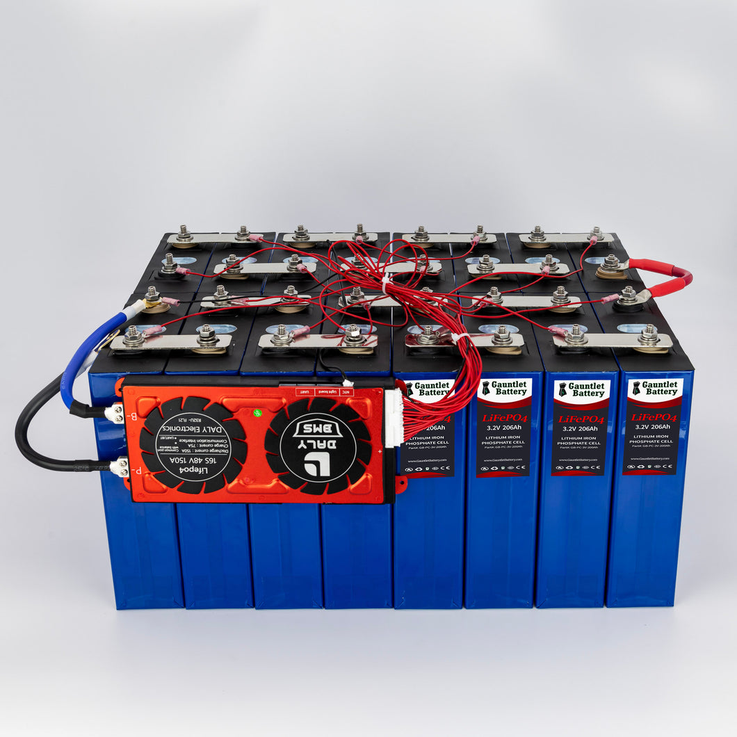 Gauntlet 48V 200Ah LiFePO4 Prismatic Deep Cell Battery with 100A BMS